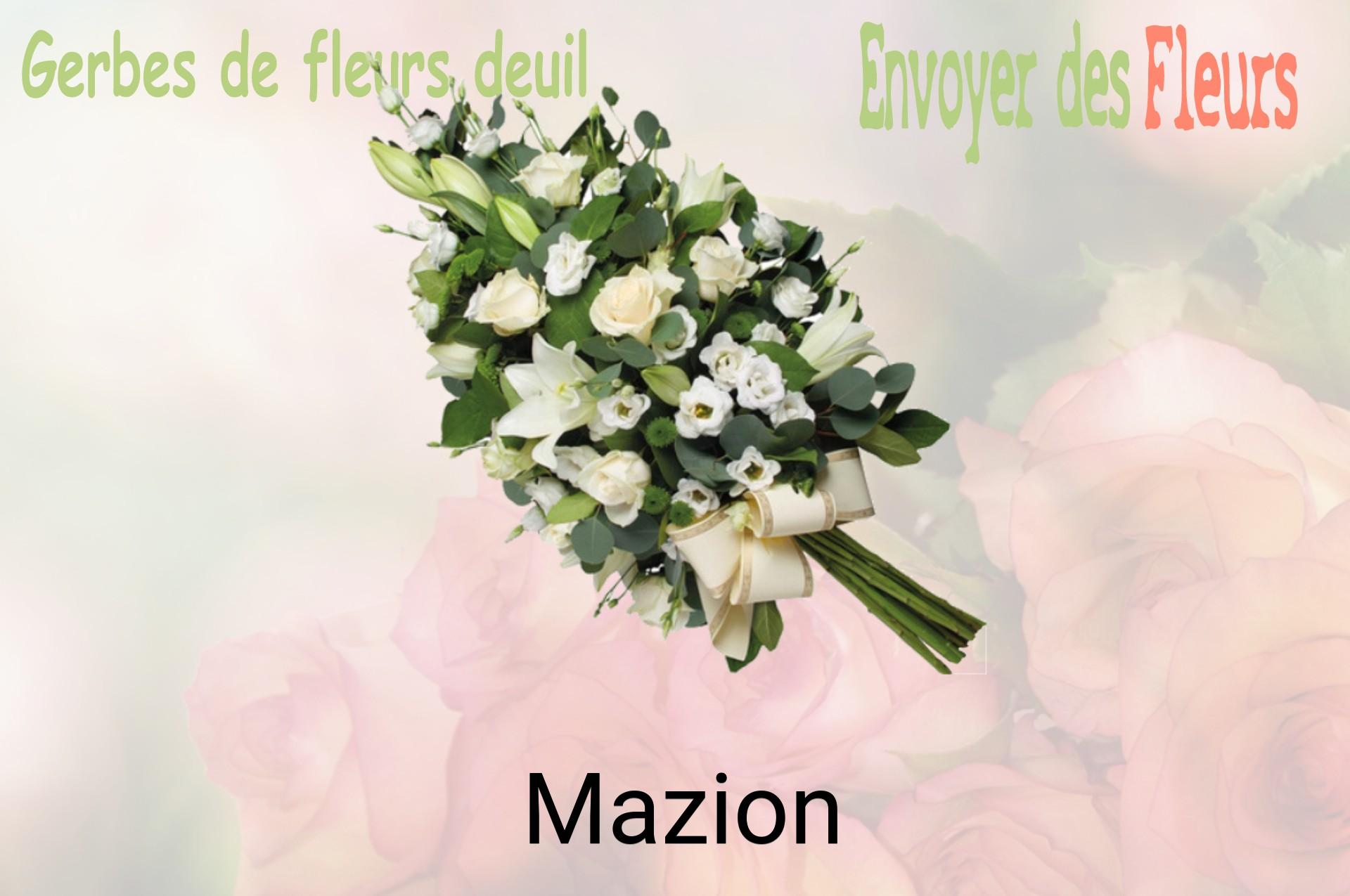 Gerbe de fleurs de deuil livrée à Mazion